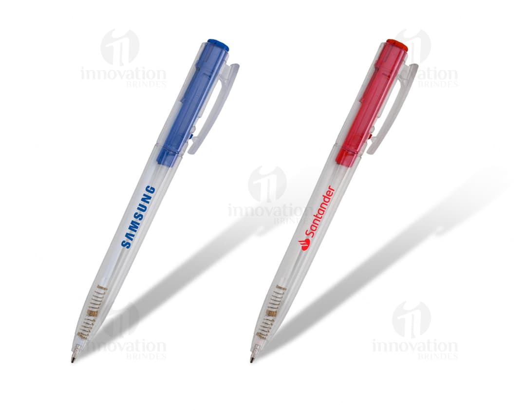 Caneta Plástica Transparente - Ideal para escrita suave e precisa. Perfeita para uso no escritório, na escola ou em casa.