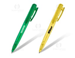 Caneta Plástica Translúcida: Ideal para escrita e desenho, perfeita para uso no escritório ou na escola. Disponível em