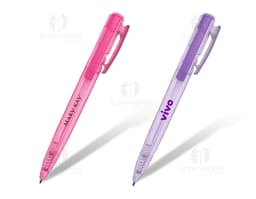 Caneta plástica translúcida - Perfeita para escrita e desenho no escritório, na escola ou em casa. Disponível em diversas
