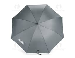 Guarda-chuva preto resistente para proteção contra chuva e sol. Acessório de moda seguro e atrativo para o outono. Ideal para