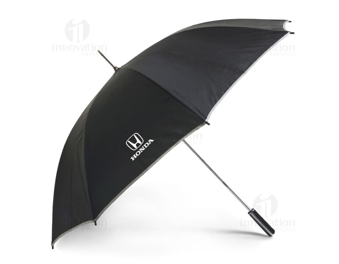 Guarda chuva de golfe preto, acessório moderno e seguro para proteger em dias de chuva. Design elegante e resistente, ideal