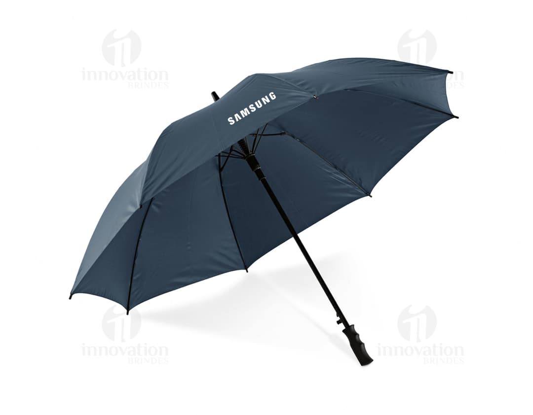Guarda-chuva de golfe preto para proteção em dias chuvosos. Design moderno e resistente, ideal para se manter seguro durante