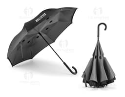Guarda-Chuva Reversível Preto e Laranja: Proteção e Estilo Para Dias Chuvosos e Ensolarados. Um acessório de moda e segurança