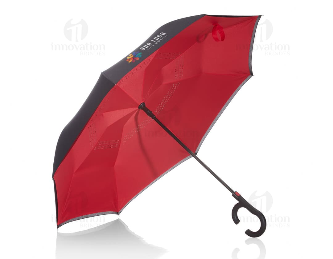 Guarda-chuva invertido: proteção e estilo em dias chuvosos. Guarda-chuva inovador com design único e cores vibrantes para