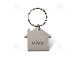 Chaveiro de metal para casa, símbolo de segurança e proteção. Este chaveiro robusto é perfeito para manter suas chaves