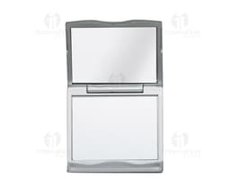 Espelho plástico duplo com aumento - Ideal para seu escritório ou bolsa. Prático e funcional para suas necessidades diárias.