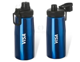 Squeeze de metal 750ml: a combinação perfeita de modernidade e praticidade. Feito em metal resistente, ideal para armazenar