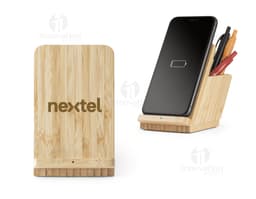 Carregador portátil de madeira, ideal para negócios e uso familiar. Design retro e wireless para garantir conexões rápidas e