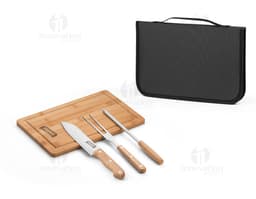 Kit Churrasco de Aço Inox com Faca, Garfo e Espátula de Madeira - Utensílios de alta qualidade para preparar deliciosos
