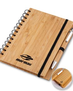 Bloco de anotações de madeira com caneta, perfeito para estudos e negócios. Ideal para manter suas ideias organizadas. Adquira já o seu!