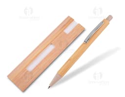 Caneta de bambu para escrita suave e ecológica. Perfeita para uso no escritório, na escola ou em casa. Feita de material