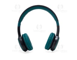 Fone de ouvido Bluetooth com revestimento de couro e luz LED RGB, ideal para ouvir música com alta qualidade de áudio.