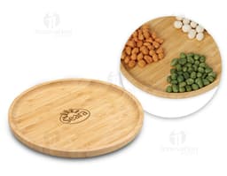 Petisqueira redonda 25x25, perfeita para servir uma variedade de nuts e sementes. Ideal para um snack saudável, orgânico e
