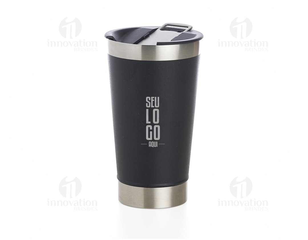 Copo térmico 500ml com abridor - o acessório perfeito para manter sua bebida na temperatura ideal por mais tempo! Feito em