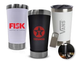 Copo térmico 500ml com abridor: mantenha suas bebidas quentes ou geladas por mais tempo! Feito de material plástico