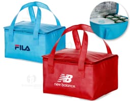 Bolsa térmica TNT 10L manta térmica em forma de cesta de compras, feita de plástico, com alça de metal, vazia e aberta