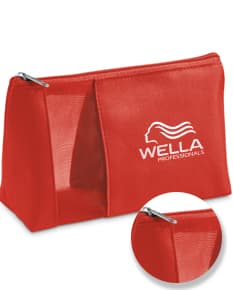 Necessaire de microfibra marrom com zíper preto utilizada para armazenar objetos pessoais, como dinheiro, cartões, documentos e maquiagem. Ideal para viagens e organização de acessórios.