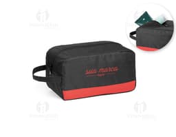 Necessaire de Couro Preto - Perfeito para o seu dia a dia de trabalho ou viagens. Guarde seus pertences com segurança e