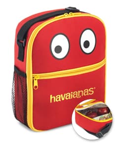 Bolsa térmica infantil para viagens e passeios com estilo retro em couro sintético. Mantenha os alimentos do seu filho