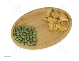Petisqueira de bambu 28,5 x 20,5 - Ideal para servir petiscos saudáveis e deliciosos de forma elegante. Feita com material