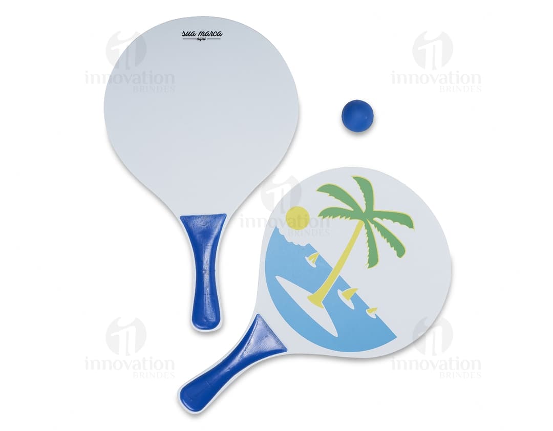 Kit Frescobol MDF - Um presente perfeito para os amantes do frescobol! Com design moderno e colorido, este kit inclui golfer