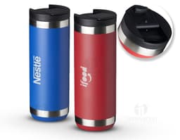 Copo Térmico 550ml em Metal Prateado - Mantenha sua bebida gelada ou quente por horas neste copo térmico de alta qualidade.