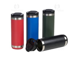 Copo Térmico 550ml em Metal Prateado - Ideal para manter suas bebidas geladas por mais tempo. Fabricado em aço inoxidável de