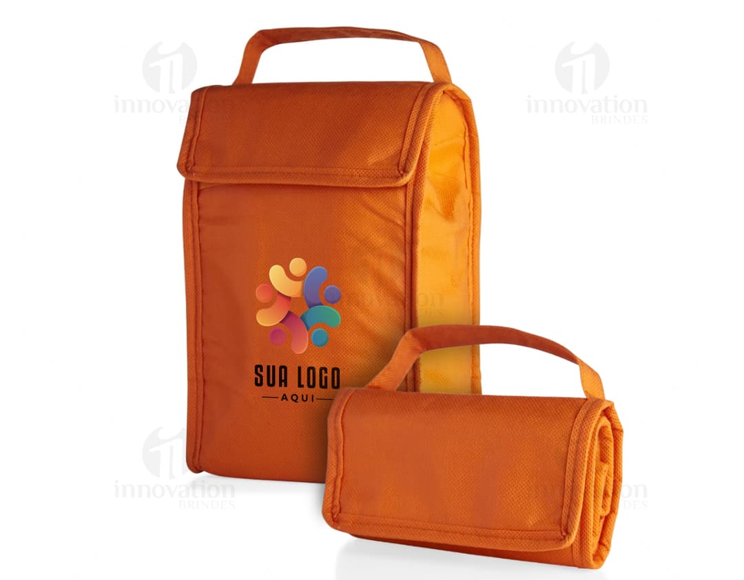 Bolsa Térmica Dobrável 3L - Elegante e moderna, perfeita para viagens e passeios. Com design vintage e feita em couro de alta