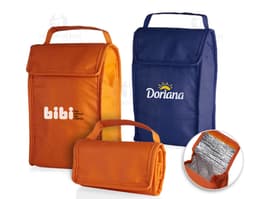 Bolsa térmica dobrável de 3L: compacta e elegante para viagens, passeios e trabalho. Feita em couro de alta qualidade, é o