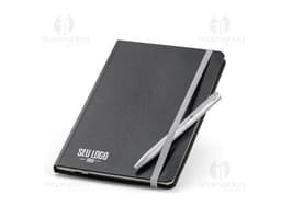 Kit de caderno e caneta perfeito para suas anotações no escritório ou em movimento. Com design moderno e elegante, ideal para
