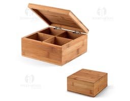 Caixa de chás em bambu: Armazene seus chás com praticidade e estilo em nossa elegante caixa de bambu. Perfeita para
