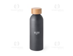 Bottle de alumínio de 550ml com tampa de bambu, para armazenar líquidos.