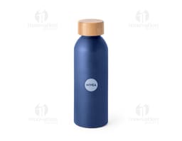 Bottle de alumínio de 550ml com tampa de bambu, para armazenar líquidos.