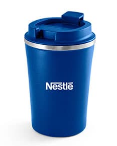 Copo de viagem 470ml - Ideal para levar sua bebida favorita para onde você for! Feito em metal resistente e com tampa, mantém