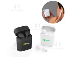 Fone de ouvido True Wireless ABS 250mah em design moderno e tecnológico, representando um dispositivo eletrônico avançado