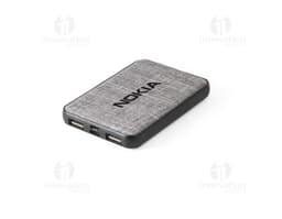 Power bank preto com tecnologia de chip e microprocessador. Armazene data e transfira energia com segurança. Ideal para seu
