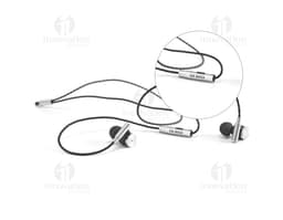 Fones de Ouvido Vibration c/ Microfone em estilo moderno e design metálico. Dispositivo eletrônico para comunicação e