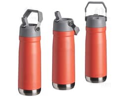 Garrafa térmica 650ml de aço inoxidável, perfeita para manter suas bebidas quentes ou geladas por horas. Ideal para se manter