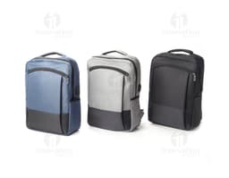 Mochila para notebook em couro preto, perfeita para viagens de negócios e estilo moderno. Com compartimento para laptop, alça