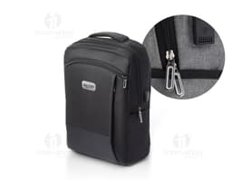 Mochila para notebook em couro preto - Moderna e elegante, perfeita para viagens de negócios. Espaçosa, com compartimentos