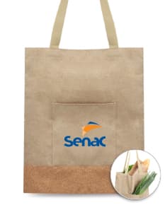 Sacola de papel craft marrom para presente e compras. Design moderno e elegante, ideal para embalar seus produtos com estilo