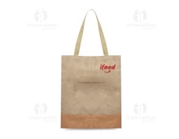 Sacola de papel kraft marrom com design elegante e moderno. Perfeita para presentes, compras, armazenamento de objetos e