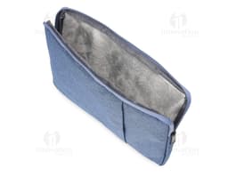 Pasta de couro marrom e preta para notebook 14 polegadas, com fecho de zíper, alça e bolsos para armazenar documentos e