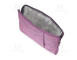 Container de couro marrom elegante e moderno, com fecho de botão, ideal para armazenar e transportar tablet de 12,4