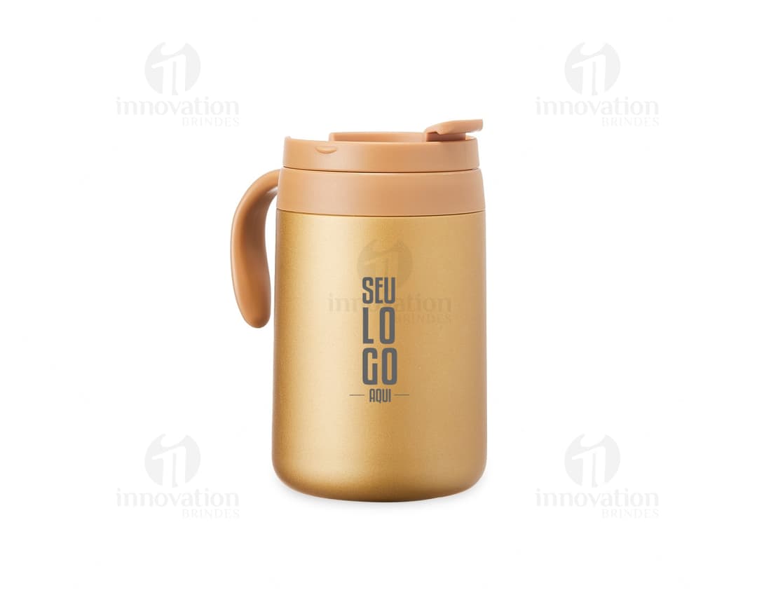 Caneca térmica 500ml: mantenha suas bebidas quentinhas por mais tempo! Perfeita para levar para o trabalho, academia ou