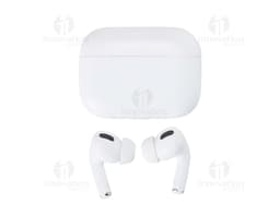 Fone de Ouvido Bluetooth com Case preto e prateado, design moderno e compacto. Possui botões de controle, conexão sem fio