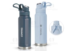 Garrafa térmica de inox com capacidade de 950ml, ideal para manter líquidos quentes ou frios por mais tempo. Design clean e