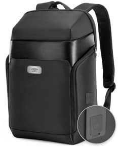 Imagem de uma mochila premium para viagens, com diversos compartimentos e design elegante. Ideal para armazenar dispositivos