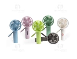 Mini ventilador manual decorado com um design floral moderno e colorido. Leve e prático para te refrescar no verão. Ideal