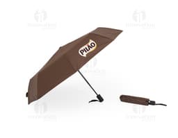 Guarda-chuva automático com proteção UV, design moderno em preto, vazado em forma de dodo, modelo 3D com espaço para mensagem